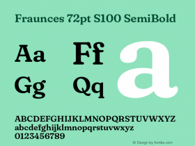 Fraunces 72pt S100 SemiBold Version 1.000; ttfautohint (v1.8.3) Font Sample