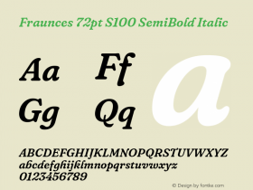 Fraunces 72pt S100 SemiBold Italic Version 1.000; ttfautohint (v1.8.3) Font Sample