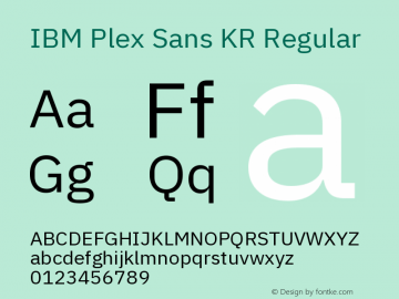 IBM Plex Sans KR Version 1.001 Font Sample