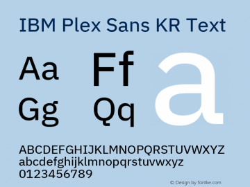 IBM Plex Sans KR Text Version 1.001图片样张