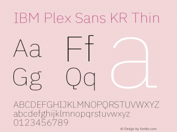 IBM Plex Sans KR Thin Version 1.001图片样张