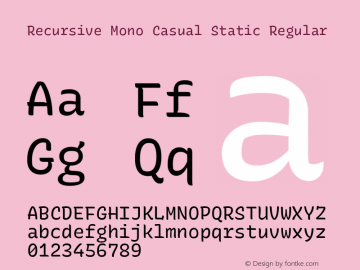 Recursive Mn Csl St Version 1.064;hotconv 1.0.115;makeotfexe 2.5.65600 Font Sample