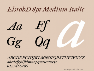 ElstobD 8pt Medium Italic Version 1.009; ttfautohint (v1.8.3)图片样张