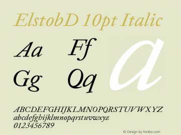 ElstobD 10pt Italic Version 1.009; ttfautohint (v1.8.3)图片样张