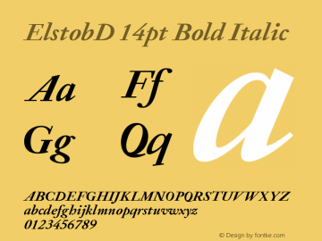 ElstobD 14pt Bold Italic Version 1.009; ttfautohint (v1.8.3)图片样张