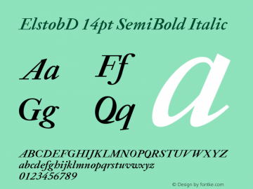 ElstobD 14pt SemiBold Italic Version 1.009; ttfautohint (v1.8.3)图片样张