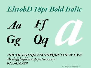 ElstobD 18pt Bold Italic Version 1.009; ttfautohint (v1.8.3)图片样张