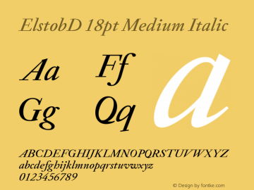 ElstobD 18pt Medium Italic Version 1.009; ttfautohint (v1.8.3)图片样张