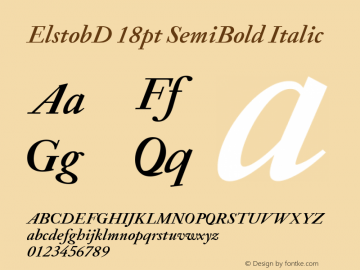 ElstobD 18pt SemiBold Italic Version 1.009; ttfautohint (v1.8.3)图片样张