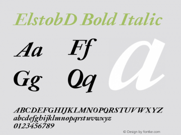 ElstobD Bold Italic Version 1.009; ttfautohint (v1.8.3)图片样张