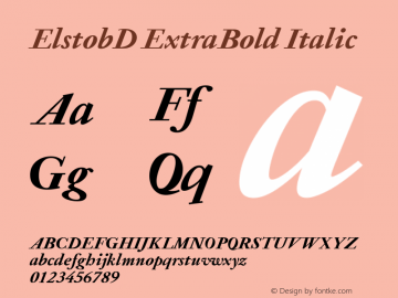 ElstobD ExtraBold Italic Version 1.009; ttfautohint (v1.8.3)图片样张