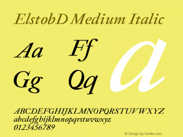 ElstobD Medium Italic Version 1.009; ttfautohint (v1.8.3)图片样张