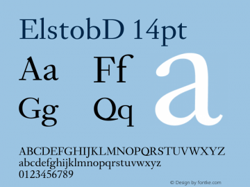 ElstobD 14pt Version 1.009; ttfautohint (v1.8.3) Font Sample