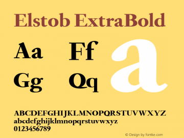 Elstob ExtraBold Version 1.009 Font Sample