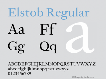Elstob Regular Version 1.009 Font Sample