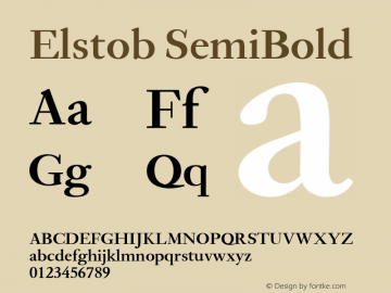 Elstob SemiBold Version 1.009 Font Sample