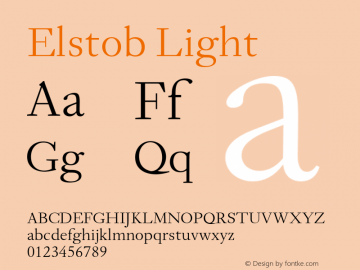 Elstob Light Version 1.009 Font Sample