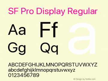 SF Pro Display Version 1.00;September 12, 2020;FontCreator 13.0.0.2683 64-bit图片样张