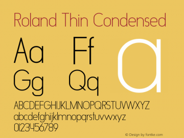 Roland Thin Condensed Version 1.000 Font Sample