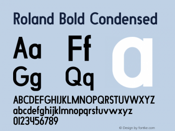 Roland Bold Condensed Version 1.000图片样张