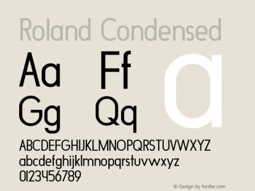 Roland Condensed Version 1.000 Font Sample