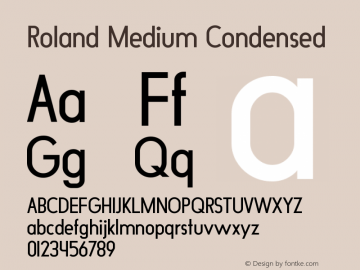 Roland Medium Condensed Version 1.000 Font Sample