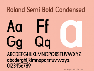 Roland Semi Bold Condensed Version 1.000 Font Sample