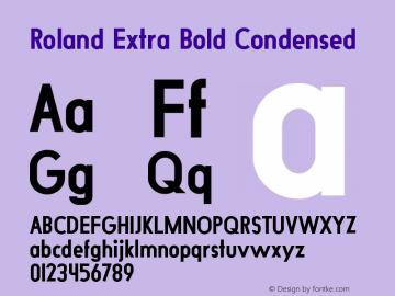 Roland Extra Bold Condensed Version 1.000 Font Sample