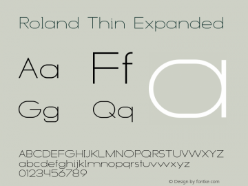 Roland Thin Expanded Version 1.000 Font Sample
