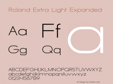 Roland Extra Light Expanded Version 1.000 Font Sample