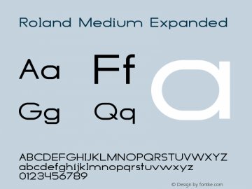 Roland Medium Expanded Version 1.000 Font Sample