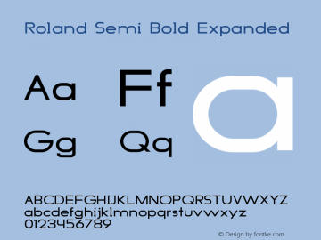 Roland Semi Bold Expanded Version 1.000 Font Sample