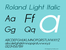 Roland Light Italic Version 1.000图片样张