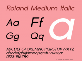 Roland Medium Italic Version 1.000图片样张
