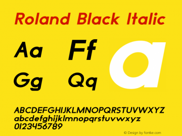 Roland Black Italic Version 1.000 Font Sample