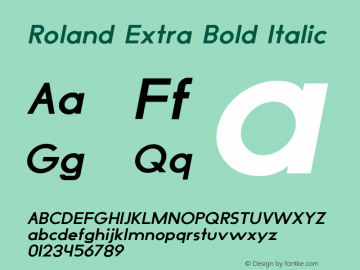 Roland Extra Bold Italic Version 1.000图片样张