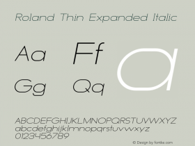 Roland Thin Expanded Italic Version 1.000图片样张