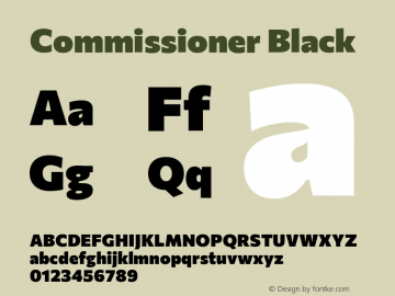 Commissioner Black Version 1.000; ttfautohint (v1.8.3)图片样张