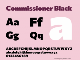 Commissioner Black Version 1.000; ttfautohint (v1.8.3) Font Sample