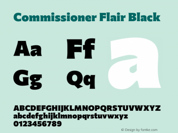 Commissioner Flair Black Version 1.000; ttfautohint (v1.8.3) Font Sample