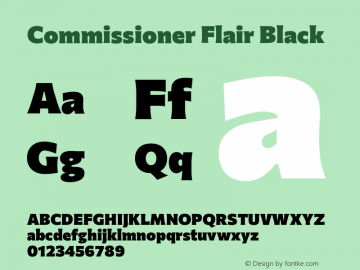 Commissioner Flair Black Version 1.000; ttfautohint (v1.8.3) Font Sample
