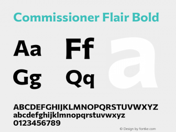 Commissioner Flair Bold Version 1.000; ttfautohint (v1.8.3) Font Sample