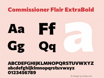 Commissioner Flair ExtraBold Version 1.000; ttfautohint (v1.8.3) Font Sample