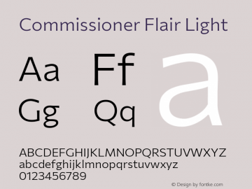 Commissioner Flair Light Version 1.000; ttfautohint (v1.8.3) Font Sample