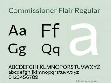 Commissioner Flair Regular Version 1.000; ttfautohint (v1.8.3) Font Sample