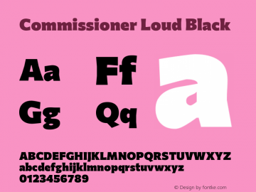 Commissioner Loud Black Version 1.000; ttfautohint (v1.8.3) Font Sample