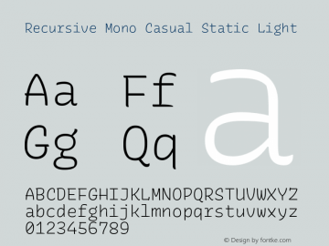 Recursive Mn Csl St Lt Version 1.065;hotconv 1.0.115;makeotfexe 2.5.65600 Font Sample