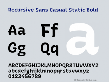 Recursive Sn Csl St Bold Version 1.065;hotconv 1.0.115;makeotfexe 2.5.65600; ttfautohint (v1.8.3)图片样张