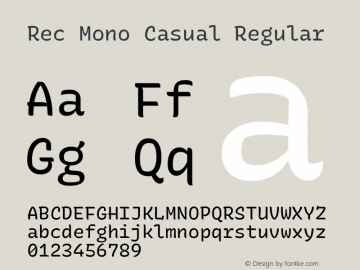 Rec Mono Casual Version 1.065 Font Sample