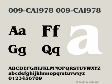 009-CAI978 009-CAI978 Version 3.0 Font Sample